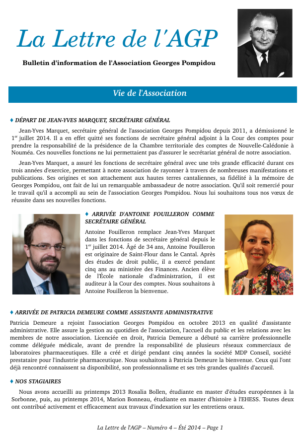 Lettre de l'IGP, no 4 (été 2014)