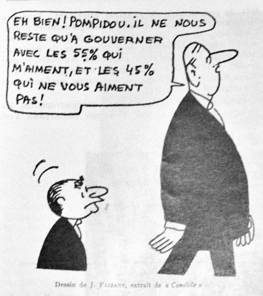 Caricature de Pompidou et de Gaulle